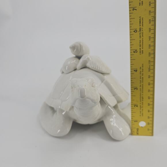 Fitz & Floyd Atlantis Ceramic Sea Turtle Dish w/Lid Trinket Box Coastal Decor - Picture 7 of 10